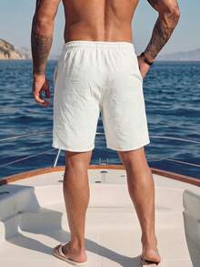 VENTUSAIL Herren Lässig Shorts, aprikotfarbene gewebte Shorts, geeignet für, Urlaub, Strand, Date, Sommeroutfit, Alltagskleidung, tolles Geschenk für Freund/Ehemann, Y2K, Herren Lässig - Aprikosenfarben - Übersicht 2