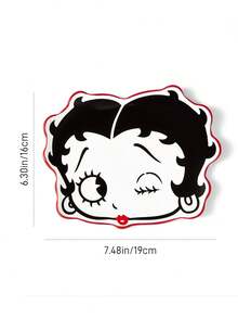 Betty Boop x SHEIN 1个卡通造型陶瓷盘，陶瓷甜点盘，适合盛放甜点、水果、小食，也可作家居收纳用，例如存放钥匙、首饰等，适用于微波炉和洗碗机，贝蒂娃娃，贝蒂小姐 - 彩色 - 查看 8