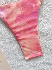 Soleia Set Bikini Halter Motif Bunga untuk Liburan Musim Panas Wanita, Baju Renang Pantai - Berwarna merah muda - View 7