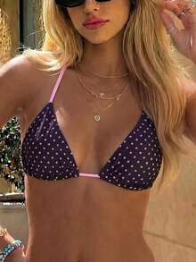 Swim Vcay Áo bikini hai dây chấm bi đen trắng gợi cảm dành cho nữ - Nhiều màu - Xem 4