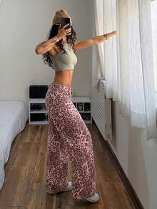 StreetHx Quần jean denim nữ có túi, cài nút, họa tiết da báo, kiểu dáng thường ngày, đa năng. - Nhiều màu - Xem 4