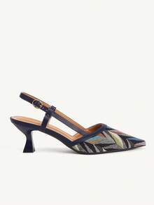 CUCCOO CHICEST Women's Geometric Pattern Pointed Toe Elegant High Heel Shoes With Buckle Design Elegant Shoes Wedding Shoes Summer Shoes Bride Shoes - Royal Blue - View 9