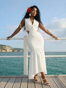 Nuevo vestido primaveral, para festivales de música de primavera y verano, San Valentín, Pascua, estilo bohemio, estilo nómada, estilo básico casual y sencillo, fiesta de crucero, f - Blanco - Ver 5