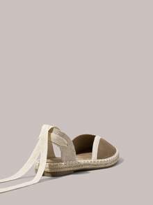 Styleloop Women's Beach Vacation Style Tie-Up Flat Sandals - Khaki - View 6