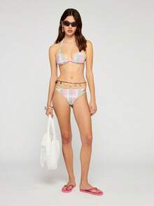 COUREZ Áo bikini hai lớp cổ yếm tam giác / Trang phục mùa hè Y2K cho nữ, Trang phục mùa xuân cho nữ, Quần áo mùa hè, Trang phục đi nghỉ mát, Trang phục đi biển cho nữ, Bộ đồ đi biển, Áo tắm cho nữ, Bộ bikini cho nữ, Bộ bikini - Nhiều màu - Xem 4