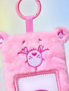 SHEIN X Care Bears 1 Túi đựng thẻ hình gấu hồng dễ thương, hình tai 3D, thích hợp để đựng các loại thẻ nhỏ như thẻ sinh viên, thẻ công ty, thẻ học sinh, thẻ giao thông, v.v., thiết kế cửa sổ PVC trong suốt, có thể treo lên túi xách. - Mã trung bình - Xem 7