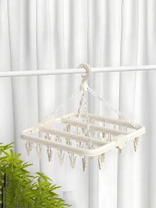 32 Clip Folding Rotating Clothes Rack, Suitable For Underwear, Socks, Small Clothes, Indoor And Outdoor Use - Saving Space, No Need For Power, Clothesline, Clothes Rack, Essential For Laundry Room - Multicolor - View 13