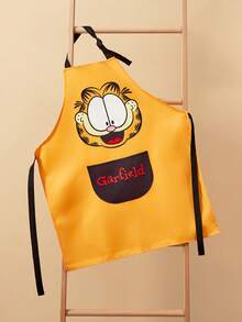 GARFIELD | SHEIN 1 PC Cute Printing Chef Apron, Comfortable & Soft,Suitable For Both Men And Women, For Bake & Kitchen, Cleaning, Gifts - Yellow - View 3