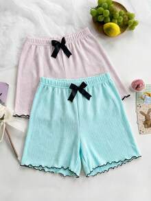 SHEIN 2PCS Women Lounge Bottoms - Multicolor - View 4
