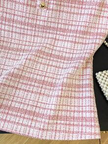 Resyla Women's Casual Patchwork Short Sleeve T-Shirt, Versatile For Daily Wear - Pink - View 5
