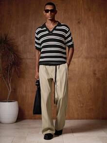 AKNOTIC Áo len nam - Đen và trắng - Xem 5