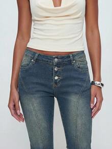 Avantive 女士褪色休闲牛仔裤 - 深色水洗藍 - 查看 6