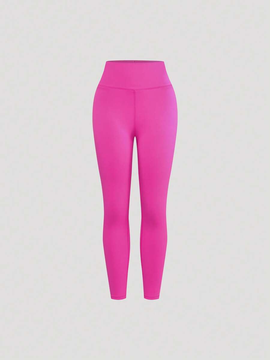 Sweetra Quần legging thể thao nữ màu đỏ tía co giãn cao, nâng eo, giúp thon gọn vòng eo. - Màu Hồng Tươi - Xem 1
