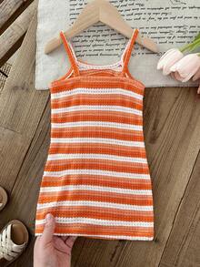 LMoss Kids Gaun Rajut Bayi Perempuan Warna Polos Motif Bunga 3D - Krem - View 2