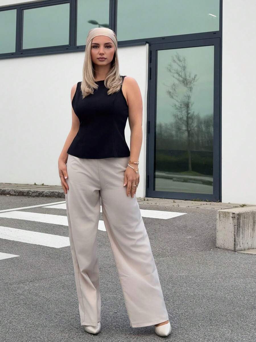 Jeta Ari 女式夏季时尚设计师黑色上衣 - 黑色 - 查看 1