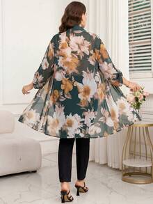 Reflora 大码女式印花单排扣休闲百搭日常衬衫 - 彩色 - 查看 3