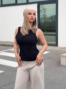 Jeta Ari 女式夏季时尚设计师黑色上衣 - 黑色 - 查看 6