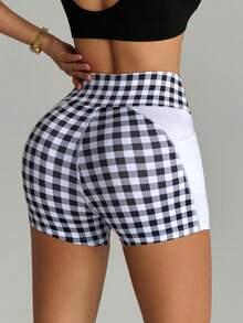 Dewbera Quần short thể thao nữ kẻ caro có túi, kiểu dáng thường ngày. - Nhiều màu - Xem 2