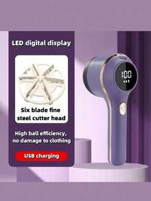 Máy tẩy xơ vải điện, máy loại bỏ xơ vải sạc USB, máy cạo xơ vải điện với 6 lưỡi dao, loại bỏ xơ vải, lông tơ và vón cục trên quần áo, ghế sofa, đồ nội thất. - Nhiều màu - Xem 13
