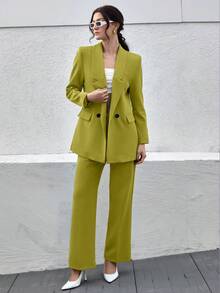 CLARA VERO 女士橄榄绿优雅套装 - 橄欖綠 - 查看 6