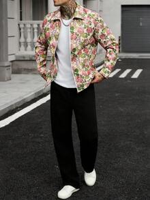Manfinity Homme 男士休闲复古长袖外套，外出必备，送给家人、朋友、男友的礼物 - 彩色 - 查看 4