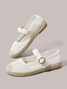 Ladies' White Pull-Out Flat Shoes, Summer Wear, Holiday Atmosphere, A Must For Travel - White - View 6
