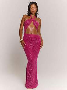 MUSERA Women Maxi Dresses - Hot Pink - View 1