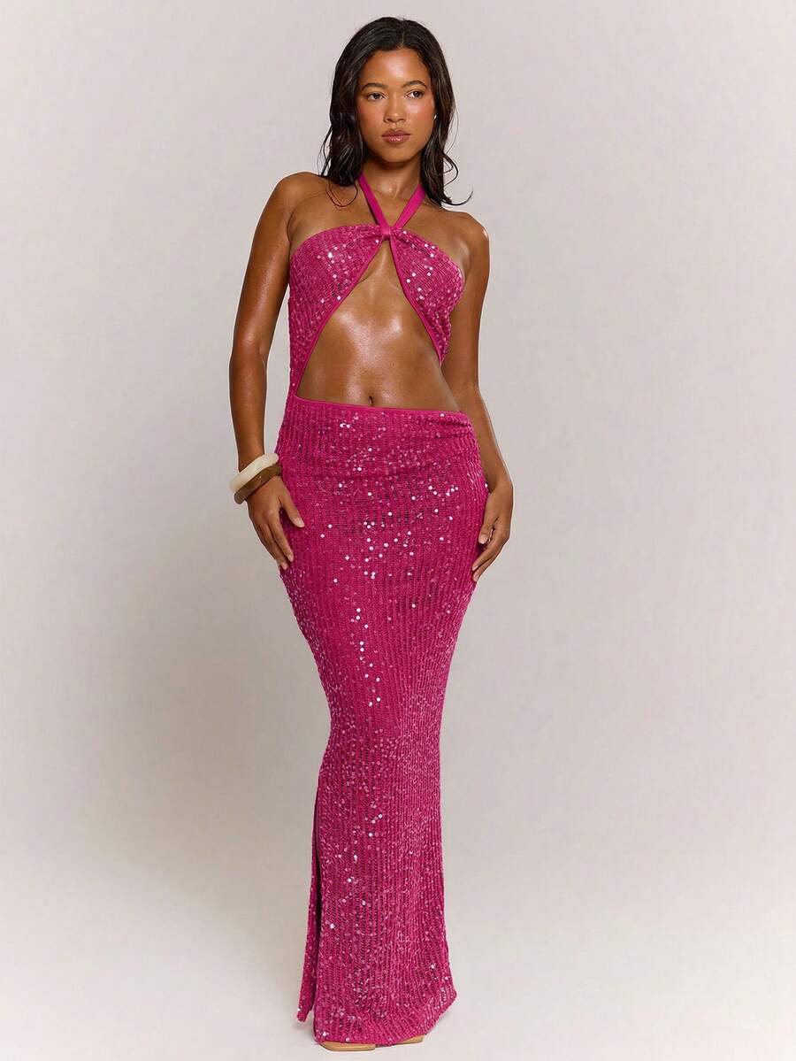 MUSERA Women Maxi Dresses - Hot Pink - View 1