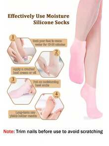 1/2 pares de calcetines de silicona para el cuidado de la piel, calcetines hidratantes para los pies, antiagrietas, suavizantes de callosidades y cutículas, cubierta para los pies, mascarilla para los pies, calcetines de cuidado y hidratación para los pies - Multicolor - Ver 4