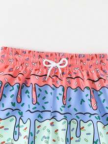 SHEIN Shorts de baño y bañadores estampados para niños preadolescentes - Multicolor - Ver 4