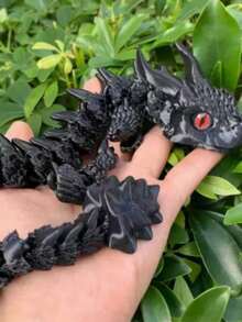 MINKOJA 一款3D打印的30厘米仿真双眼双角小龙模型玩具,可作为减压玩具、感官玩具、软萌玩具或儿童玩具,是课后、圣诞节、生日和节假日的绝佳礼物。(眼睛颜色随机) - 彩色 - 查看 15
