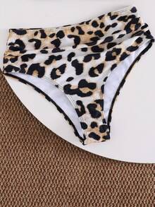 SHEIN Swim 2件套女士夏季豹纹性感比基尼泳装套装 - 彩色 - 查看 6