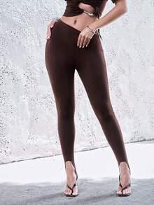 Denimoi Quần legging bó sát siêu co giãn, quần legging gợi cảm, quần ống bó thời trang, trang phục dự tiệc concert, GNO (đêm nhạc/buổi tiệc dành cho nữ giới). - Cà phê nâu - Xem 3