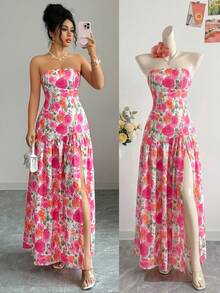 Rafferiza Women's Romantic Casual Ditsy Floral Dress, Suitable For Spring/Summer Vacation, Outing And Dating - Multicolor - View 1