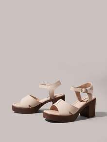 Styleloop Giày sandal nữ mũi vuông đế PU chất liệu nỉ mềm mại, thời trang, đơn giản, thoáng khí và thoải mái, có khóa cài, thích hợp cho các buổi tiệc và liên hoan hàng ngày, kiểu dáng bohemian, mang đến không khí nghỉ dưỡng, trang phục mùa hè, vật dụng không thể thiếu khi đi du lịch. - Màu be - Xem 2