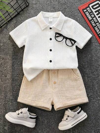 1pc Young Boys' Casual Fashionable Versatile Comfortable Textured Shorts, Suitable For Spring/Summer, Daily Wear, Sports, Outings, School, Gatherings, Festivals, Performances, And Photoshoots
