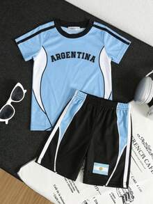 Set 2 piezas deportivo para niño - Azul cielo - Ver 2