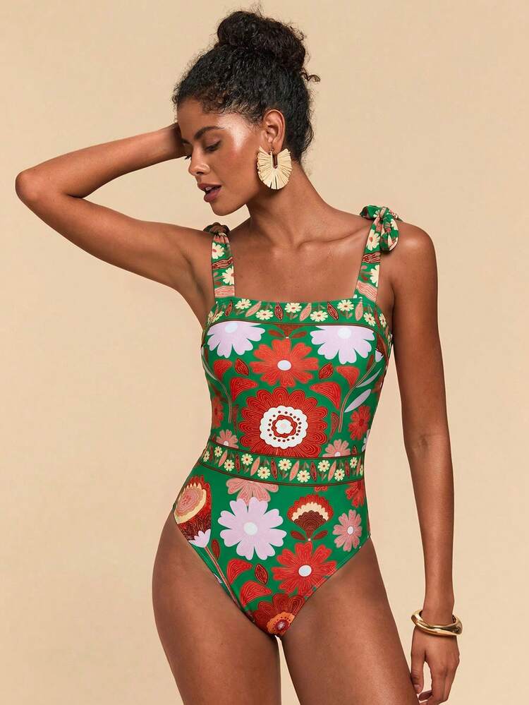 Travachic 女性用 バケーション ビーチ 魚柄 ワンピース水着 | SHEIN JAPAN