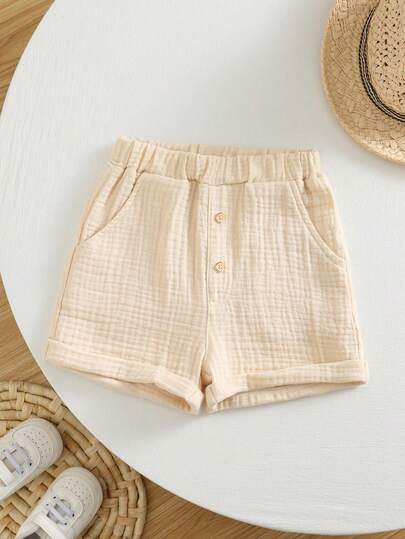1pc Young Boys' Casual Fashionable Versatile Comfortable Textured Shorts, Suitable For Spring/Summer, Daily Wear, Sports, Outings, School, Gatherings, Festivals, Performances, And Photoshoots