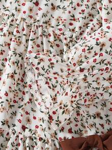 Emery Rose Kids Emery Rose Kids 女童连衣裙，碎花圆领泡泡袖修身休闲A字裙，秋冬新款，适合女童、母女和姐妹穿着。返校季 - 彩色 - 查看 7