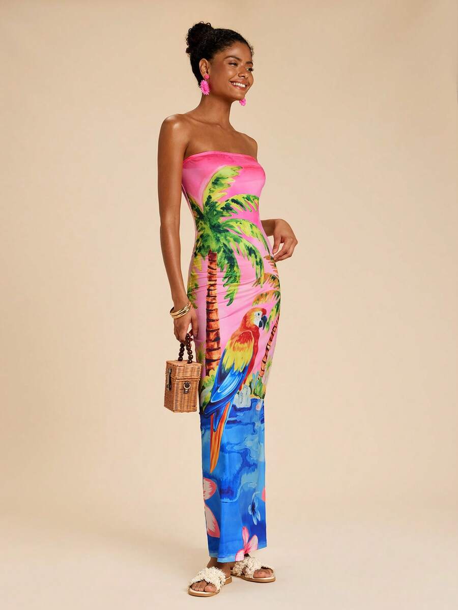 Travachic Fitted Floral Print Dress - Multicolor - View 1