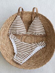 Swim Chiccia 2026 Spring/Summer New Sexy Bikini Set, Halter Neck Striped Swimwear, Two Pieces Swimwear - Multicolor - View 3