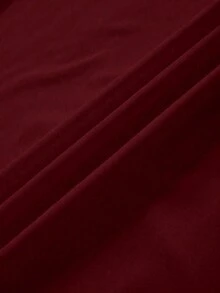 EMERY ROSE 大码女式爱心印花休闲圆领短袖T恤，夏季 - 酒紅色 - 查看 5
