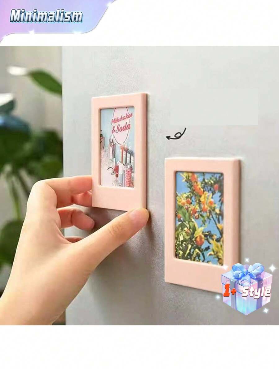 极简多功能冰箱贴及装饰贴纸,适用于情人节、婚礼、生日等场合,可作相框、亚克力冰箱磁贴相框、亚克力照片相框、双面照片冰箱磁贴相框、透明照片展示框、万圣节装饰。 - 淺粉色 - 查看 1