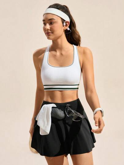 Exploreva Women's Casual Sports Solid Color Outdoor Skirt Pants