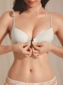 DelicateAllure Front Closure, Supportive, Easy On/Off, Comfortable & Fashionable Basic Women's Bra - Baby Blue - View 2