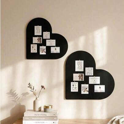 Cirelle No-Drill Heart-Shaped Felt Bulletin Board - Multi-Functional Wall Display For Photos & Memos, Home Office & Study Decor, Self-Adhesive