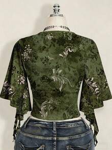 SHEIN ICON Patterned Print Plus Size T-Shirt, Suitable For Music Festival Outfit - Multicolor - View 2