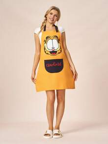 GARFIELD | SHEIN 1 PC Cute Printing Chef Apron, Comfortable & Soft,Suitable For Both Men And Women, For Bake & Kitchen, Cleaning, Gifts - Yellow - View 7