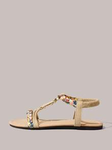 Styleloop Brown Sandals Summer Open-Toed Bohemian Vacation Shoes Cross-Strap Black Straw Shoes Hemp Rope Woven Soft-Soled Outer Wear Slippers Holiday Travel Essential Boho Cowgirl Outfit Summer Shoes - Shallow card - View 3